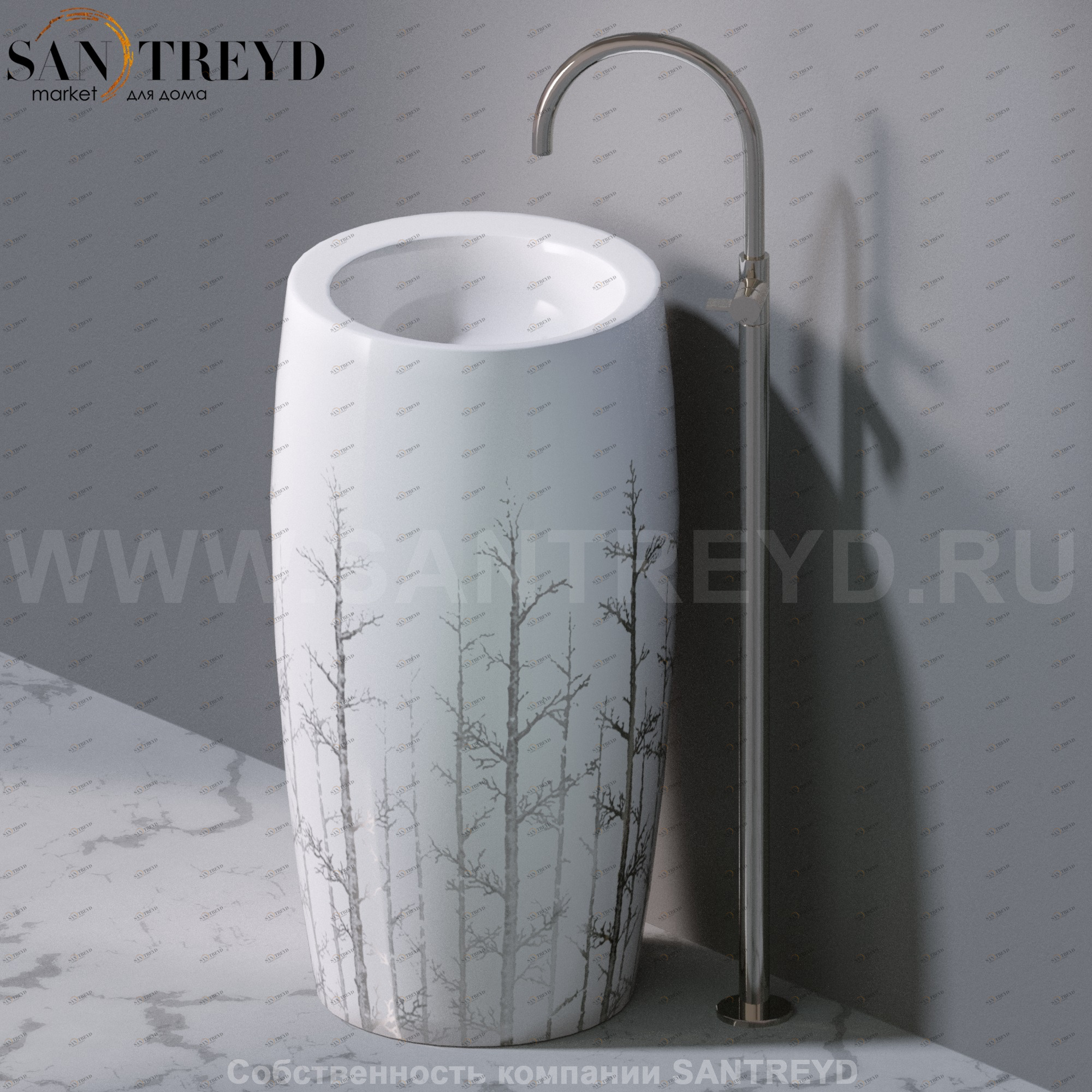 L100T0R0VT.405P Напольная раковина стоящая круглая A. e T. Italia SPOT AeT ITALIA TOTEM