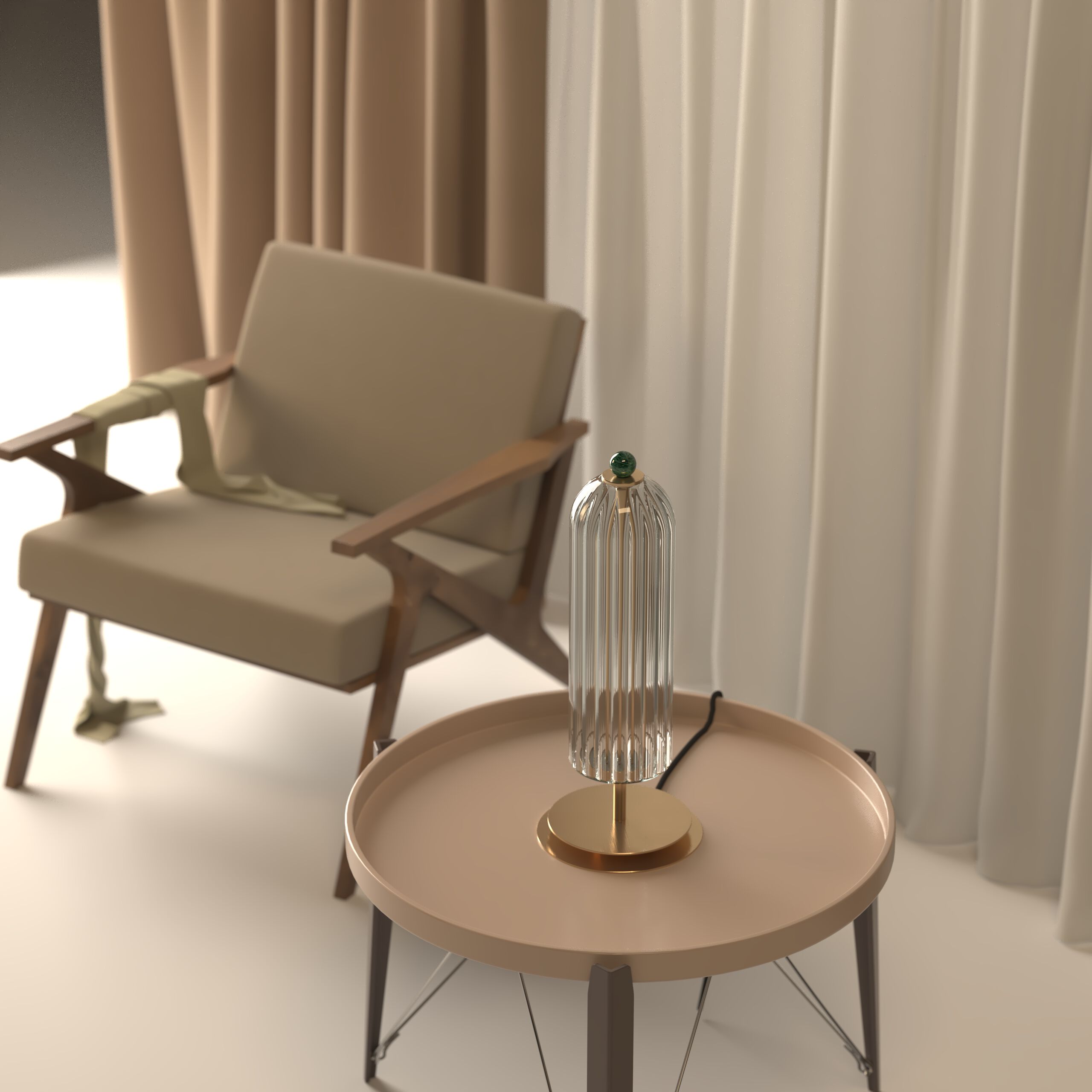 Светодиодная настольная лампа из латуни и стекла LUCE TU Dom ARCH-00099658 - Вид №1