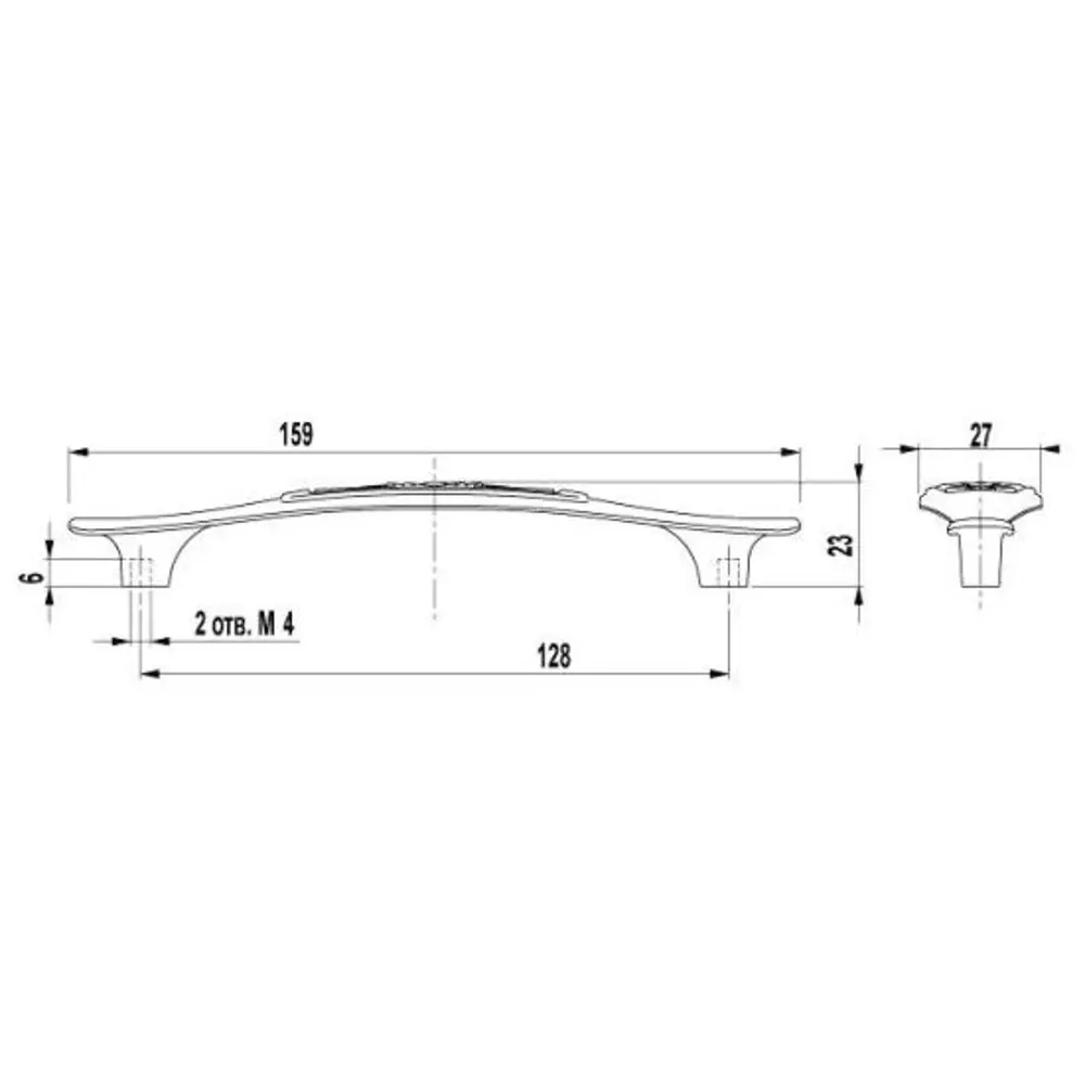 Мебельная ручка-скоба FS-129 128 мм бронза полированная 18495726 STLM-2026540 SAGITTARIO  - Вид №2