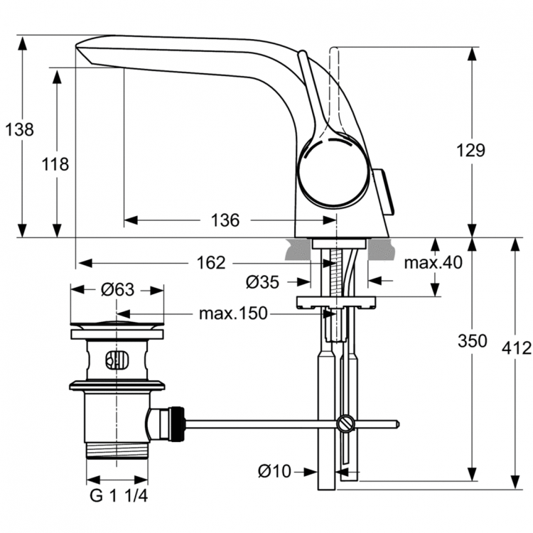 A4258AA Смеситель для раковины Ideal Standard MELANGE - Вид №9