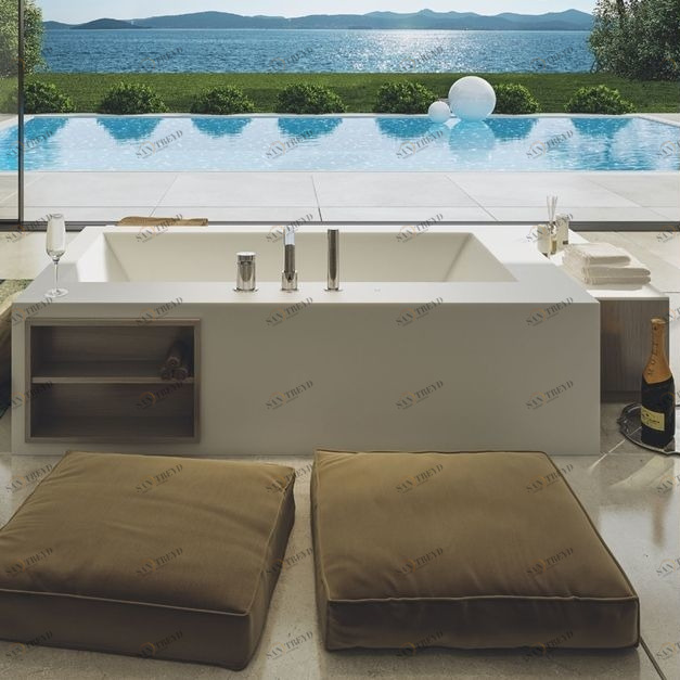 Moma Design Ванна из Corian 1800х920х500 Tank Square Book 4 белая TS030185048