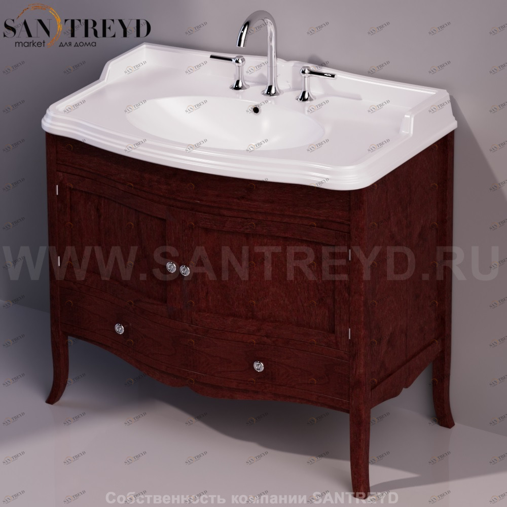 Тумба под раковину AR864 орех Simas Arcade ARMC90NOCE