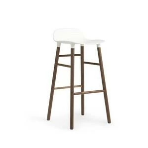 Барный стул Form с ножками из ореха 75 см, белый