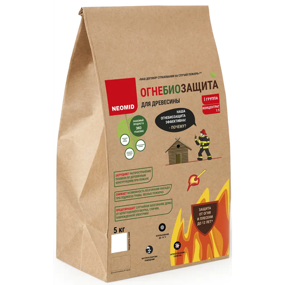 NEOMID Огнебиозащита сухая концентрат для древесины 5 кг 83376374 STLM-0040647