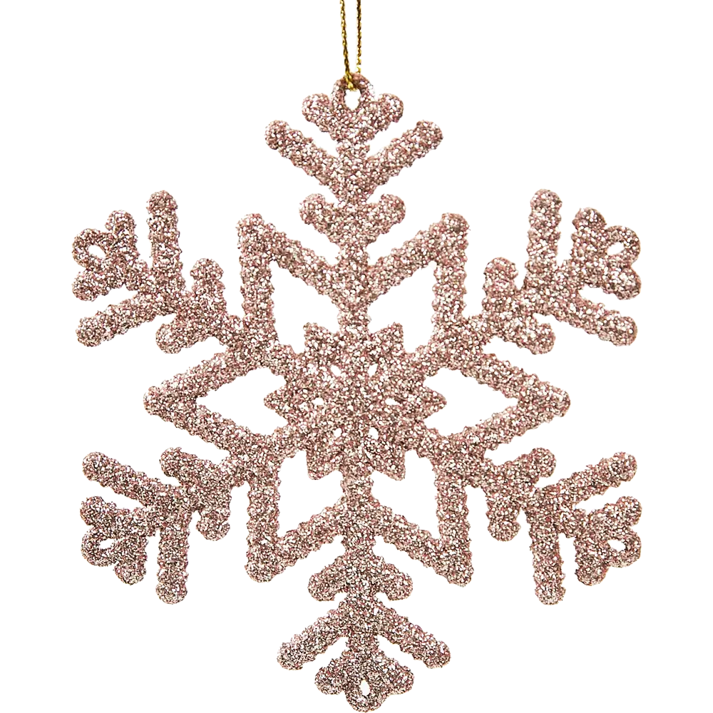 87036493 Елочная игрушка Снежинка блестящая 10.3x9 цвет розовый STLM-0965401 Santreyd  - Вид №1
