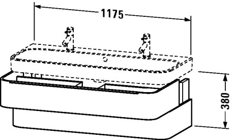 H2636705252 Happy D.2 Тумбочка подвесная Европейский дуб, декор Duravit - Вид №1