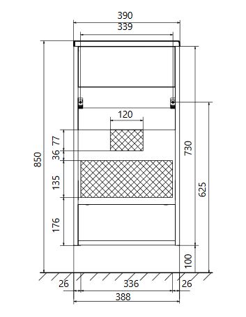 У85918 Тумба с раковиной Lira 40П 1д. Дуб Сонома 1 Marka Lira - Вид №6
