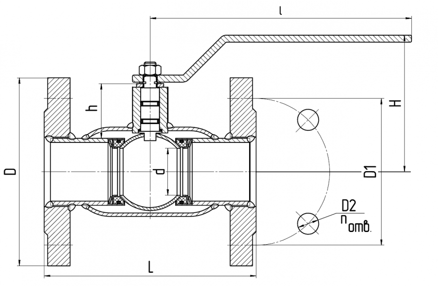 CIMBERIO CIM 3691 MF Фланцевый стальной шаровой кран с ручкой CIM 3691 MF  - Вид №1