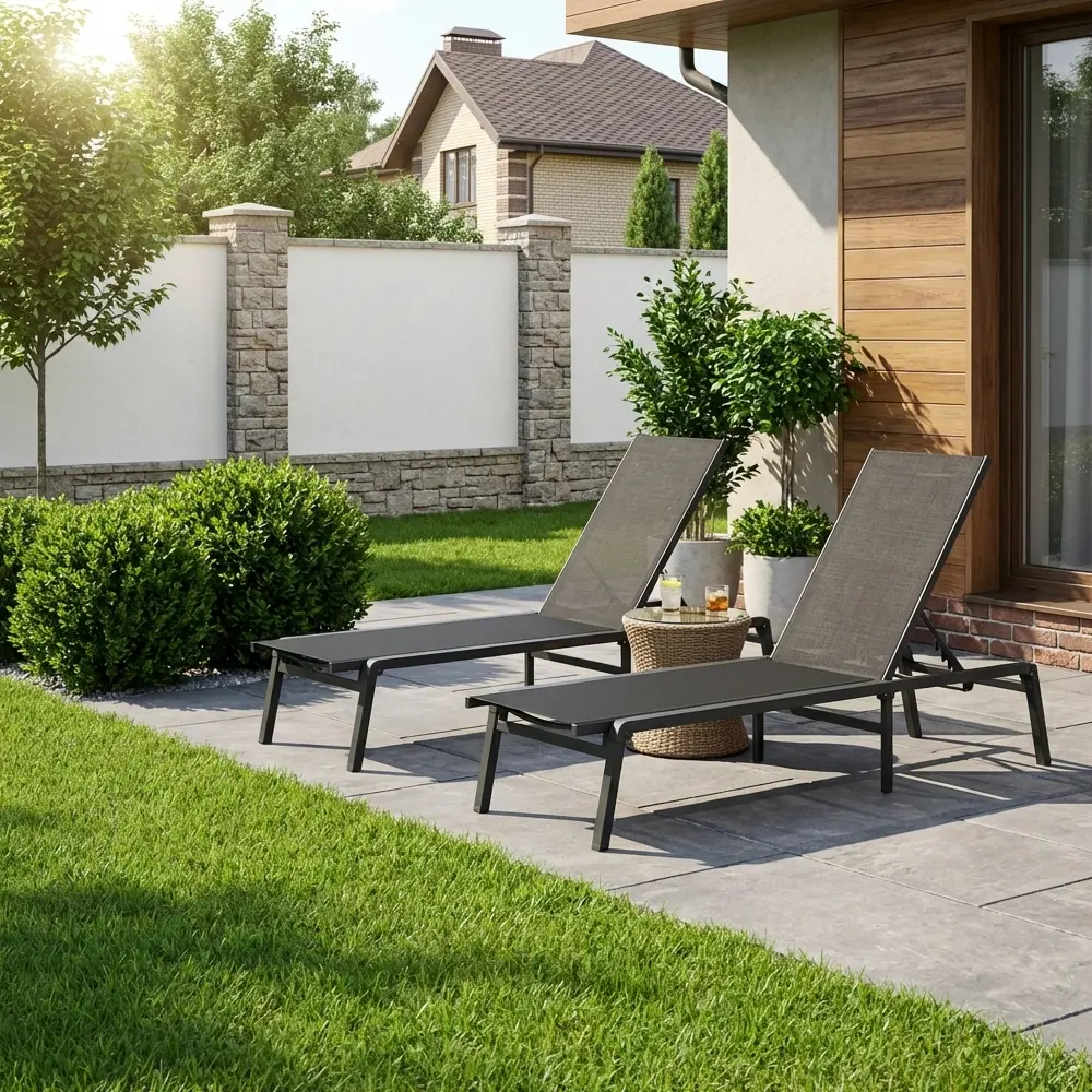 Шезлонг BEGINIA Kreo 191x60x30.5 см алюминий серый STLM-2079858 - Вид №19