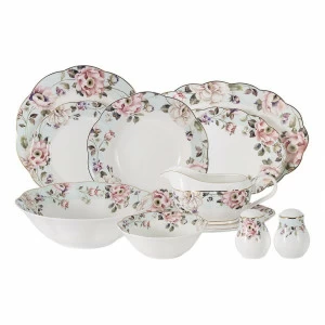 Столовая посуда фарфоровая на 6 персон 27 предметов бело-розовый "Весенний сад" ANNA LAFARG EMILY ВЕСЕННИЙ САД 00-3946651 Белый;розовый