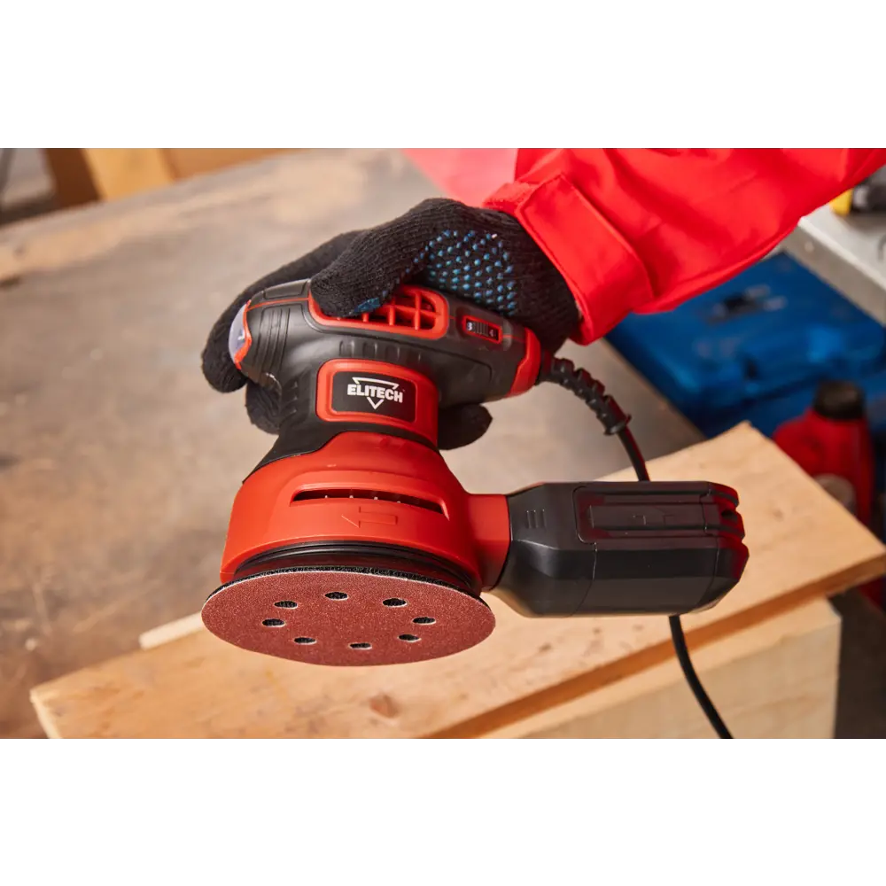 Эксцентриковая шлифмашина Elitech 03-12Э для профессиональной обработки дерева 89409769 STLM-1574479 - Вид №7