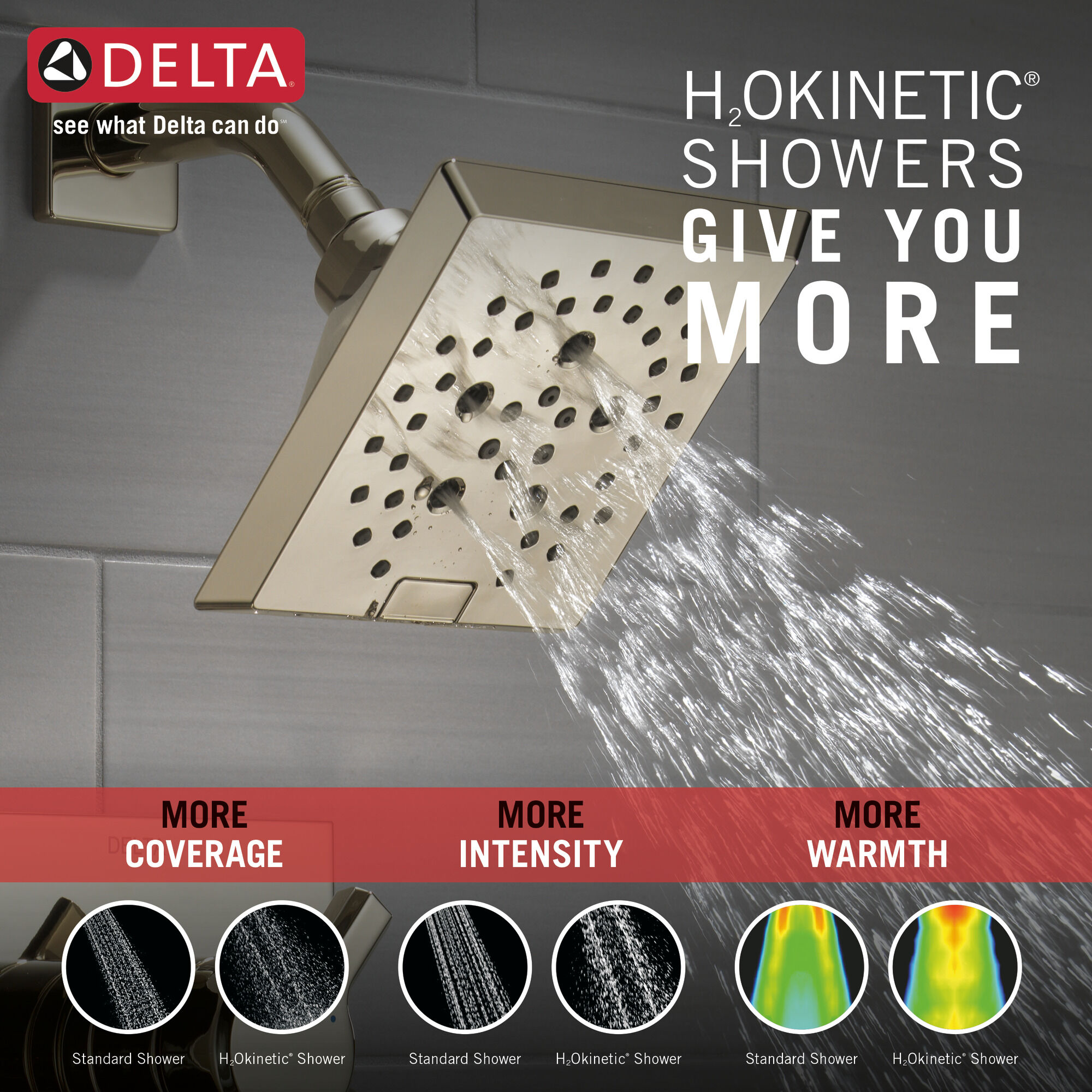 T17499-PN Monitor® 17 Series H2Okinetic® для ванны и душа Delta Faucet Pivotal Полированный никель  - Вид №1