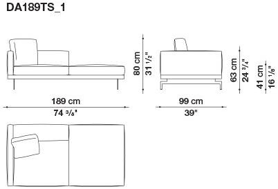 B&B Italia 3-х местный тканевый диван с шезлонгом Dock sun-id-1355318 - Вид №73