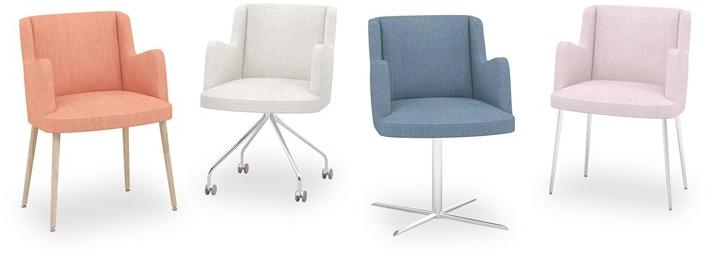 ESTEL GROUP Фетровое кресло в современном стиле с 4-мя спицами и подлокотниками с колесами Embrasse sun-id-1453315 - Вид №4