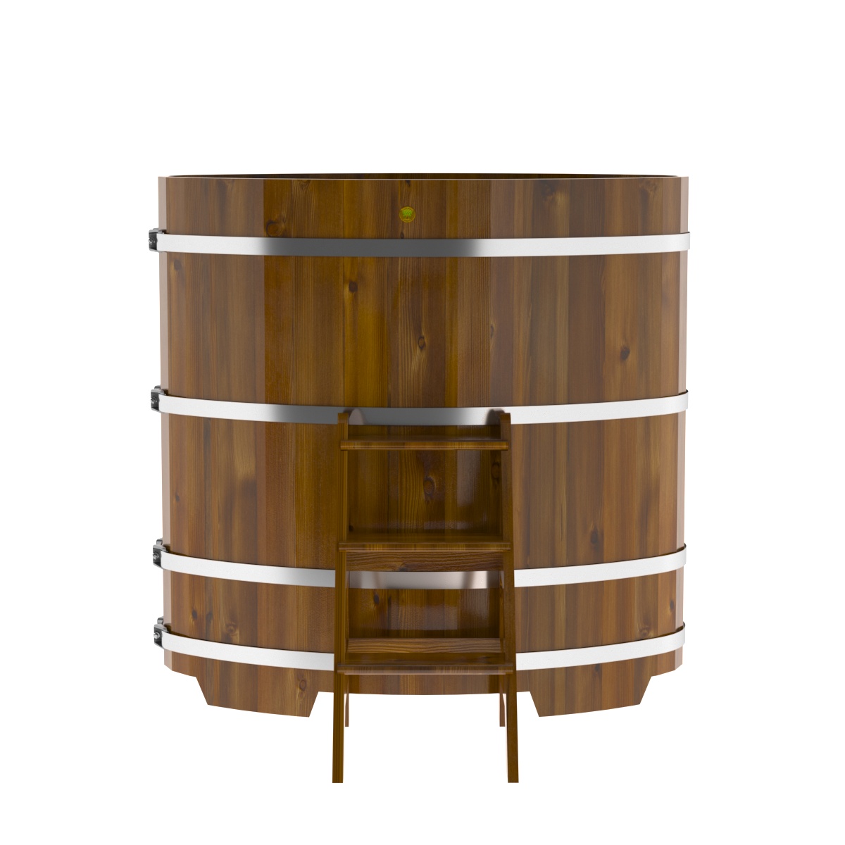 2269 Купель овальная из лиственницы Рустик 0,80х1,42х1,4 морёная Alyarus  - Вид №4