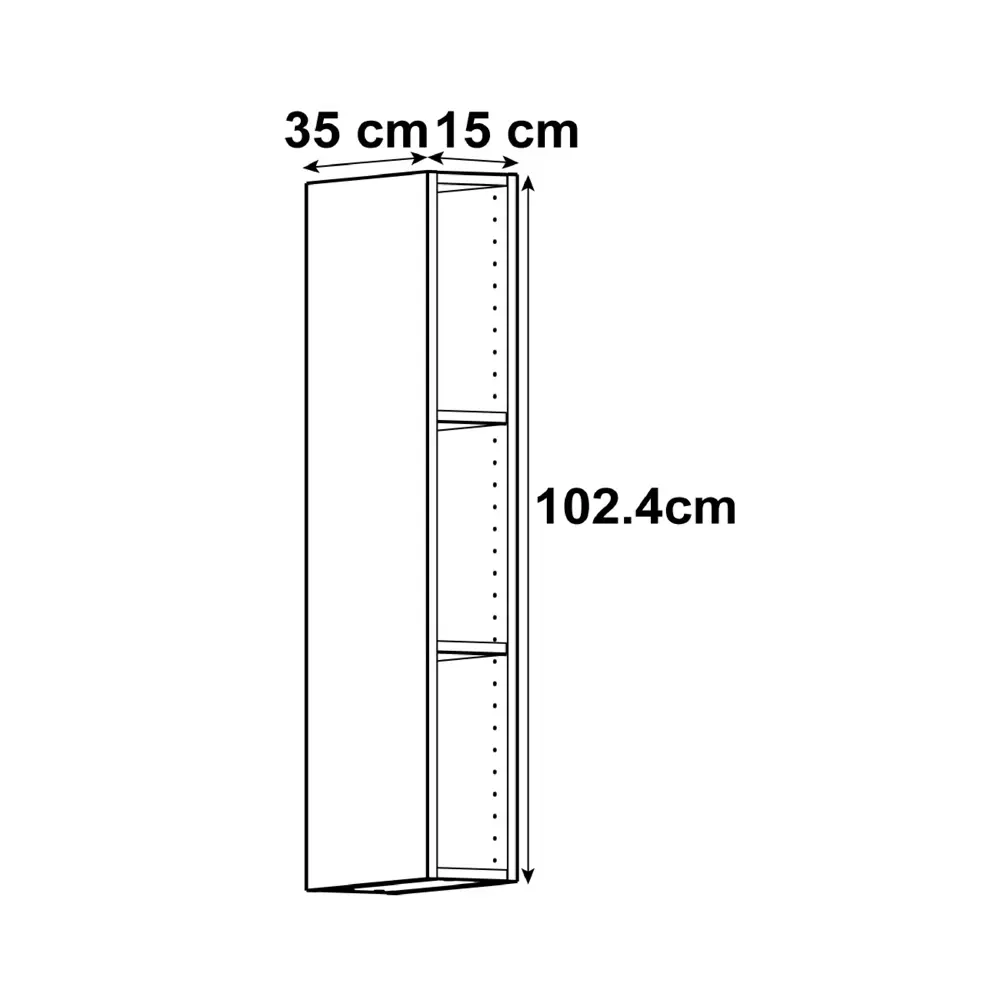 Каркас навесной Delinia ID 15x102.4x35 см, ЛДСП, цвет белый 82000294 STLM-2030057  - Вид №1