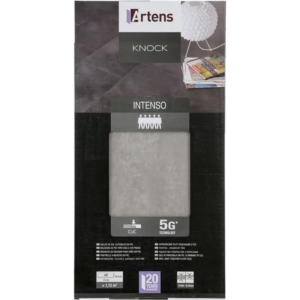 ПВХ плитка Artens Knock Silver 33 класс толщина 5 мм 1.12 м² 17591350 STLM-2009970  - Вид №6