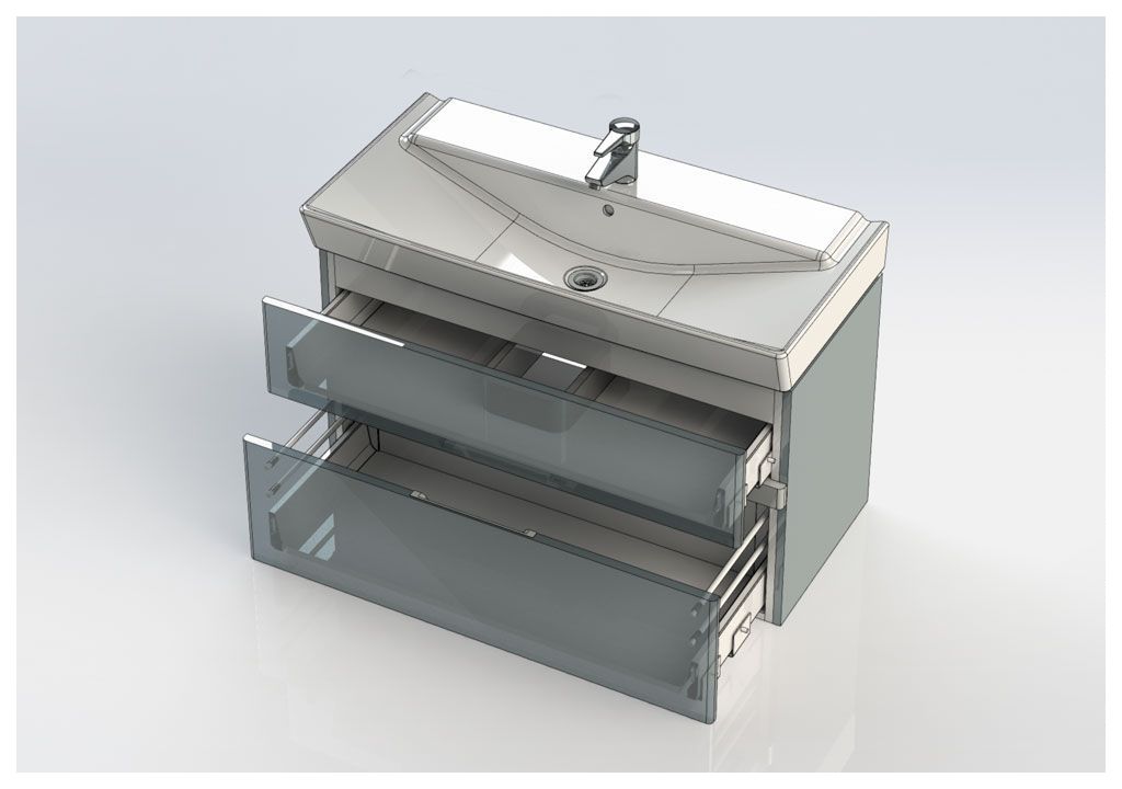 Тумба с раковиной Aquanet Виго 100 белый 0018340300168784 - Вид №9