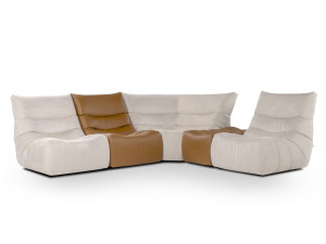 Кожаный модульный угловой диван