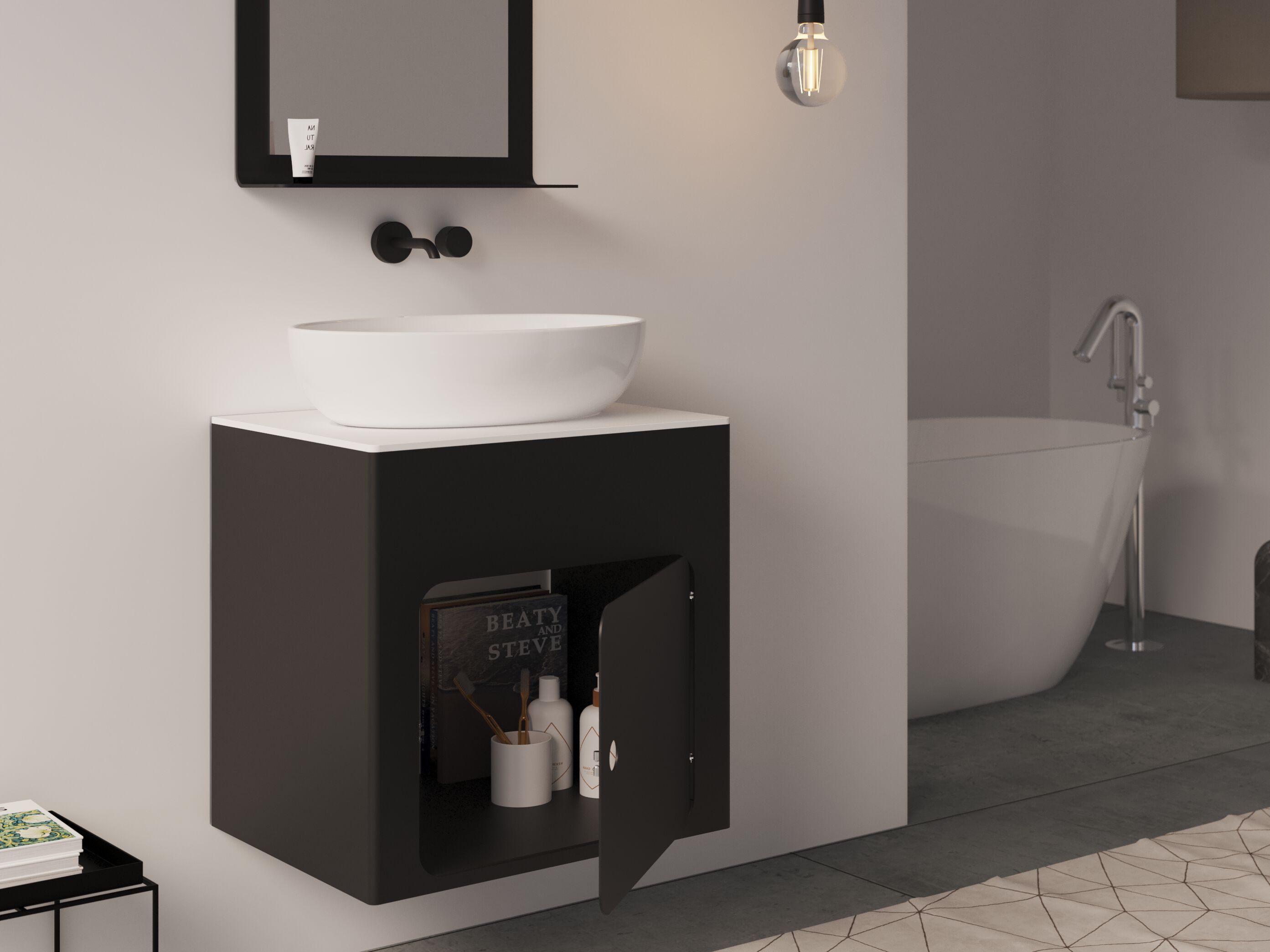 Алюминиевый подвесной умывальник с дверцами GSG Ceramic Design NEW YORK ARCH-00038928