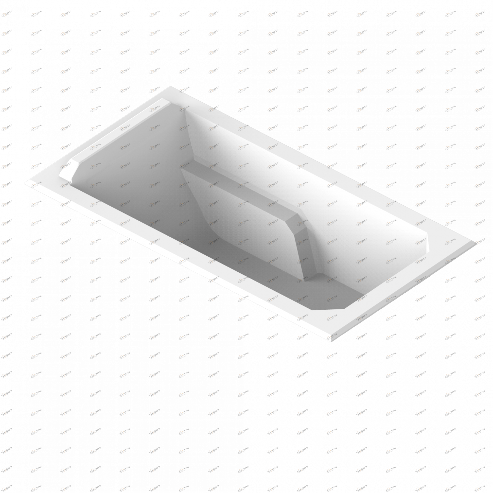 B10-B511 MELRIDGE built-in bathtub 180 x 97 x 64 cm, delivered without waste Thg-paris Встраиваемые ванны Матовый белый 