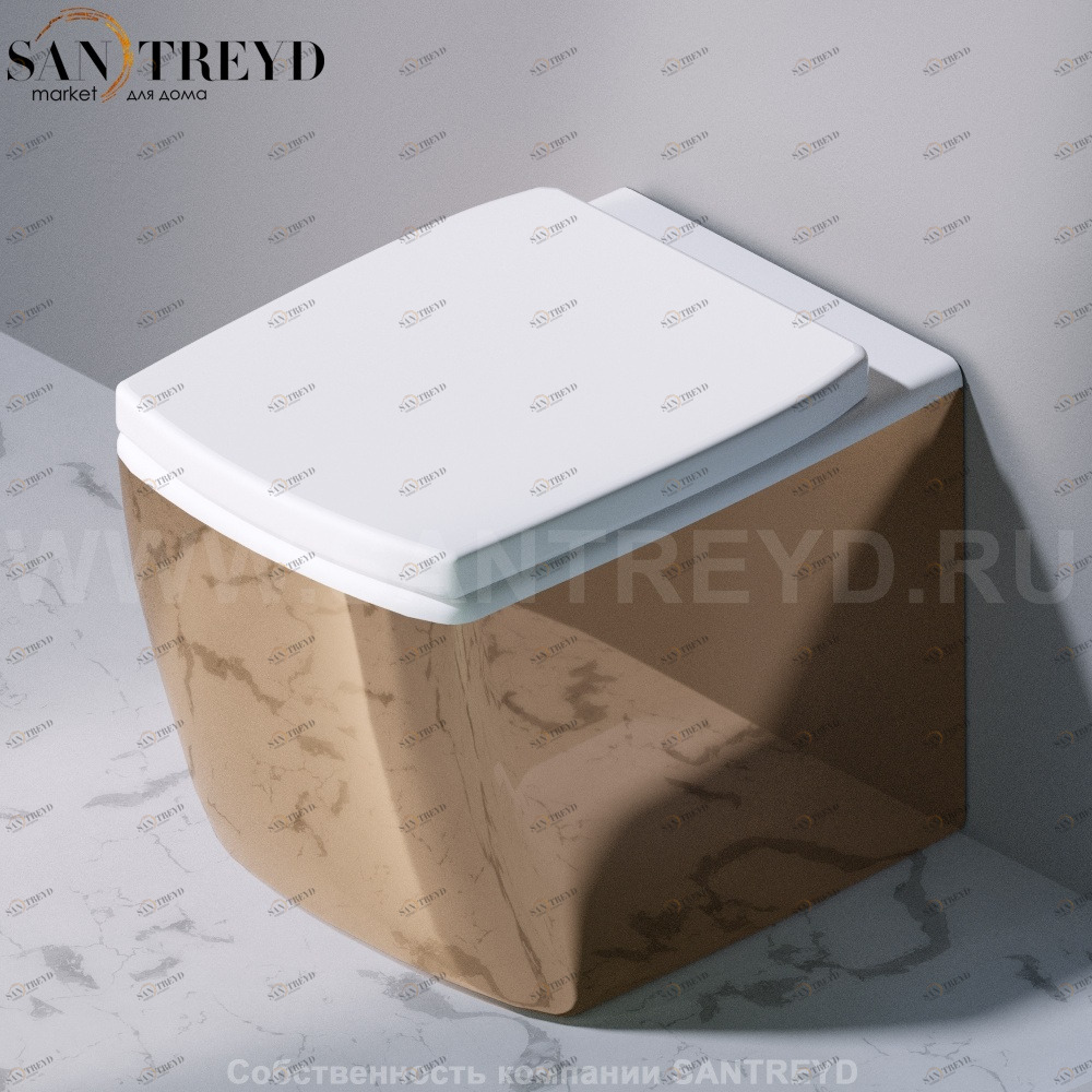 S501.255 Приставной унитаз напольный Белый A. e T. Italia SQUARE Италия AeT ITALIA