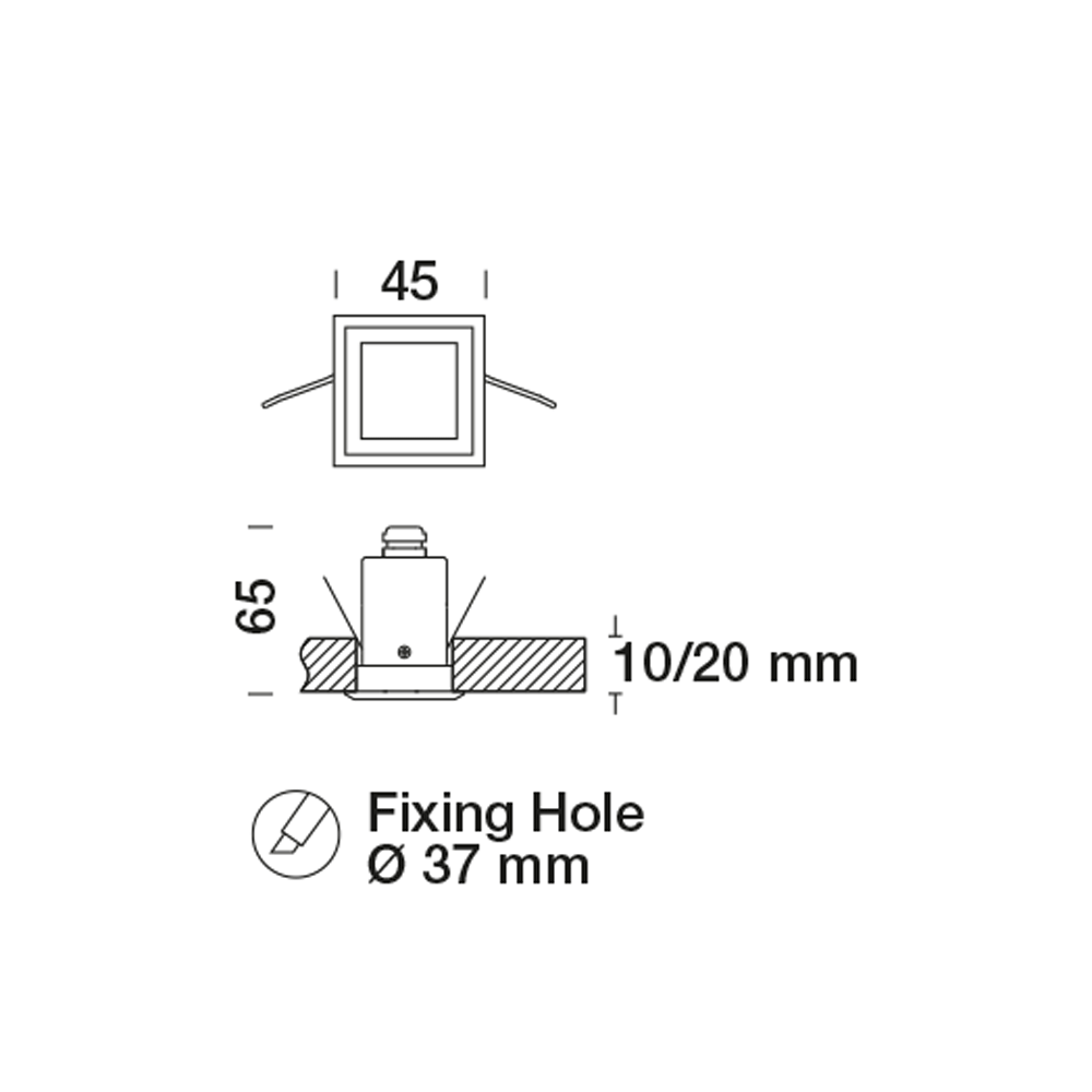 8471011 Встраиваемый в потолок светильник Platek NANO Incasso soffitto quadrato  NANO Ceiling recessed - 1 LED 3000K 14°  - Вид №2