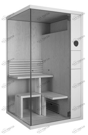 7513..001001000 Inipi B Сауна Inipi B Super Compact, угловая Белый глянцевый декор Duravit 