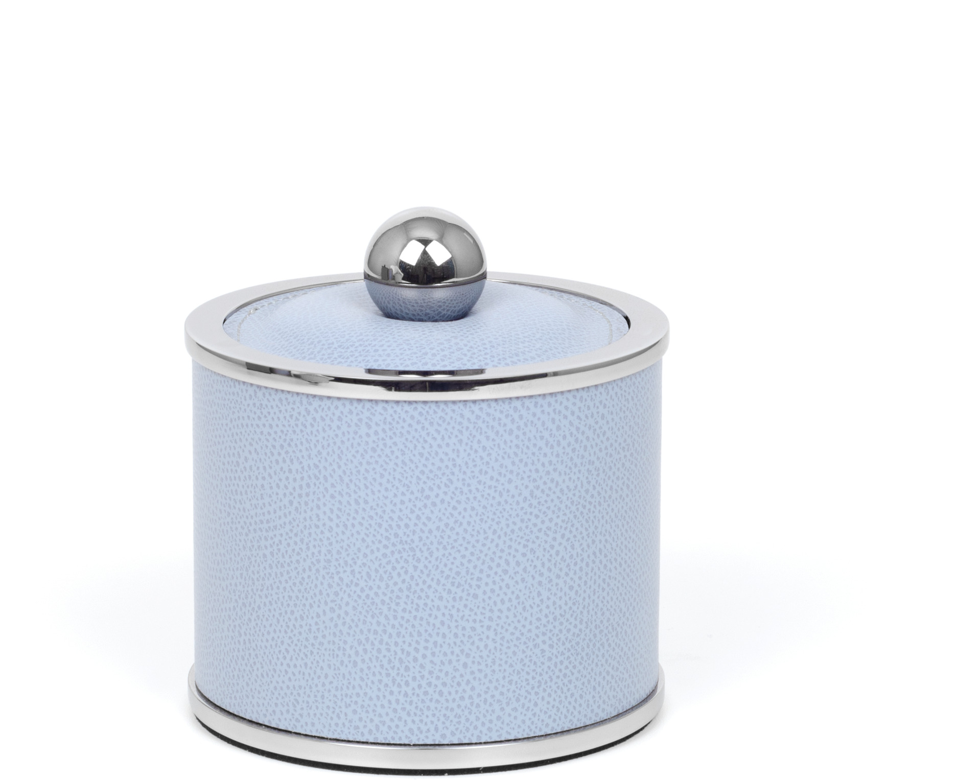 Держатель для ватных дисков Olimpia круглый - Ø 10,7XH15 см / хромированная металлическая отделка / зернистая кожа_черный