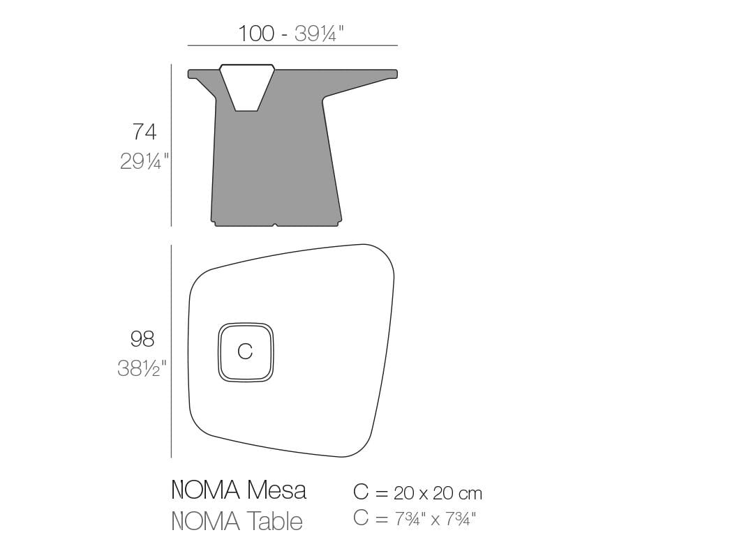 Полиэтиленовый садовый стол Vondom Noma ARCH-00086225 - Вид №2