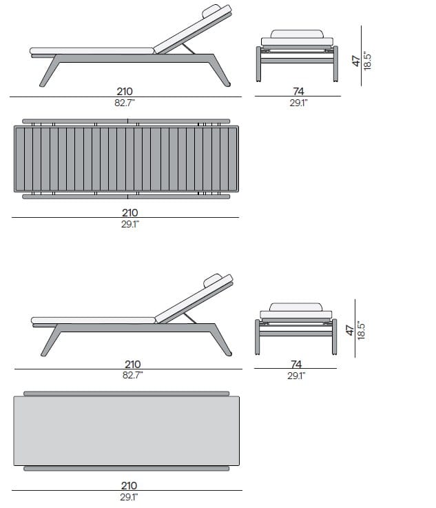 Садовая кровать из ткани и тика MANUTTI Sunrise ARCH-00006089 - Вид №2