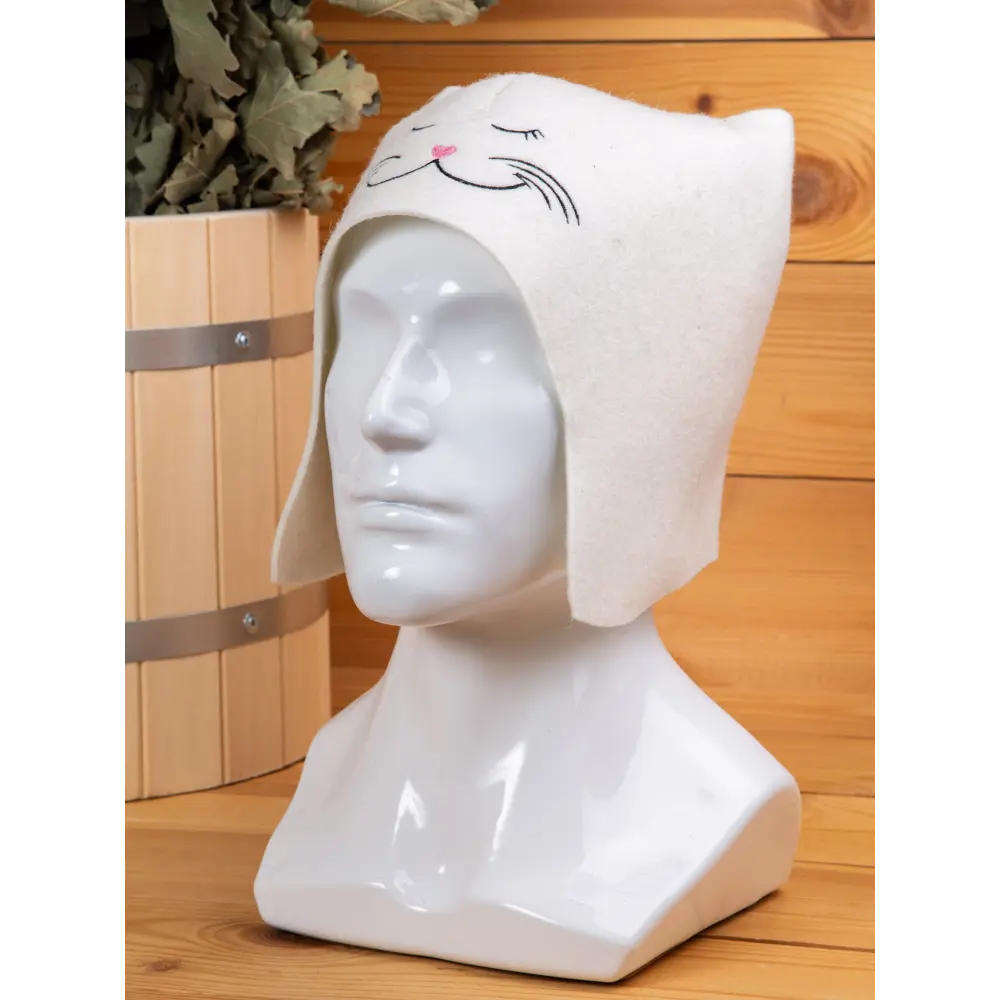 87208840 Шапка для бани Невский Банщик Кошечка с вышивкой фетр STLM-0967904  - Вид №3