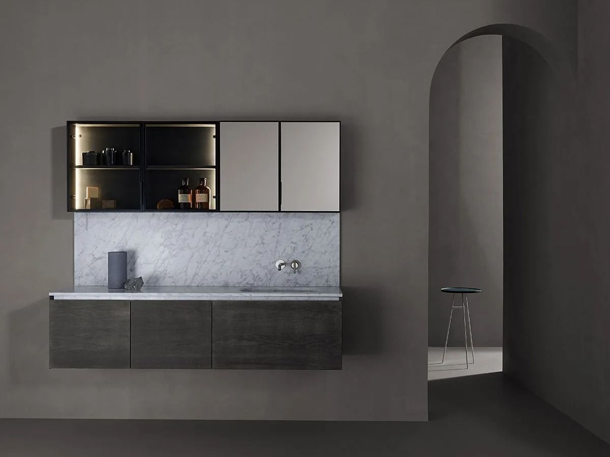 Хрустальный подвесной шкаф для ванной комнаты с дверцами Inbani слой ARCH-00107321 - Вид №2