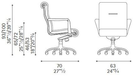 Poltrona Frau Кресло руководителя, обитое кожей, с 5 спицами и колесами L'ufficio - poltrone ufficio sun-id-1348861 - Вид №5