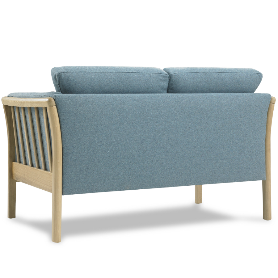 Диван двухместный Aya, цельный лакированный дуб, сине-зеленый Kragelund 12902202520 - Вид №2