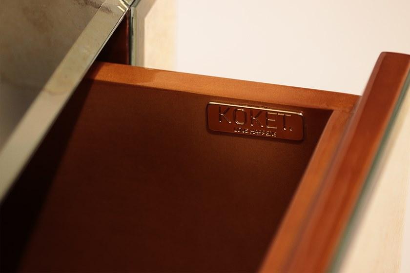 KOKET Прямоугольная прикроватная тумба из зеркального стекла с ящиками Tamara sun-id-1374818 - Вид №6