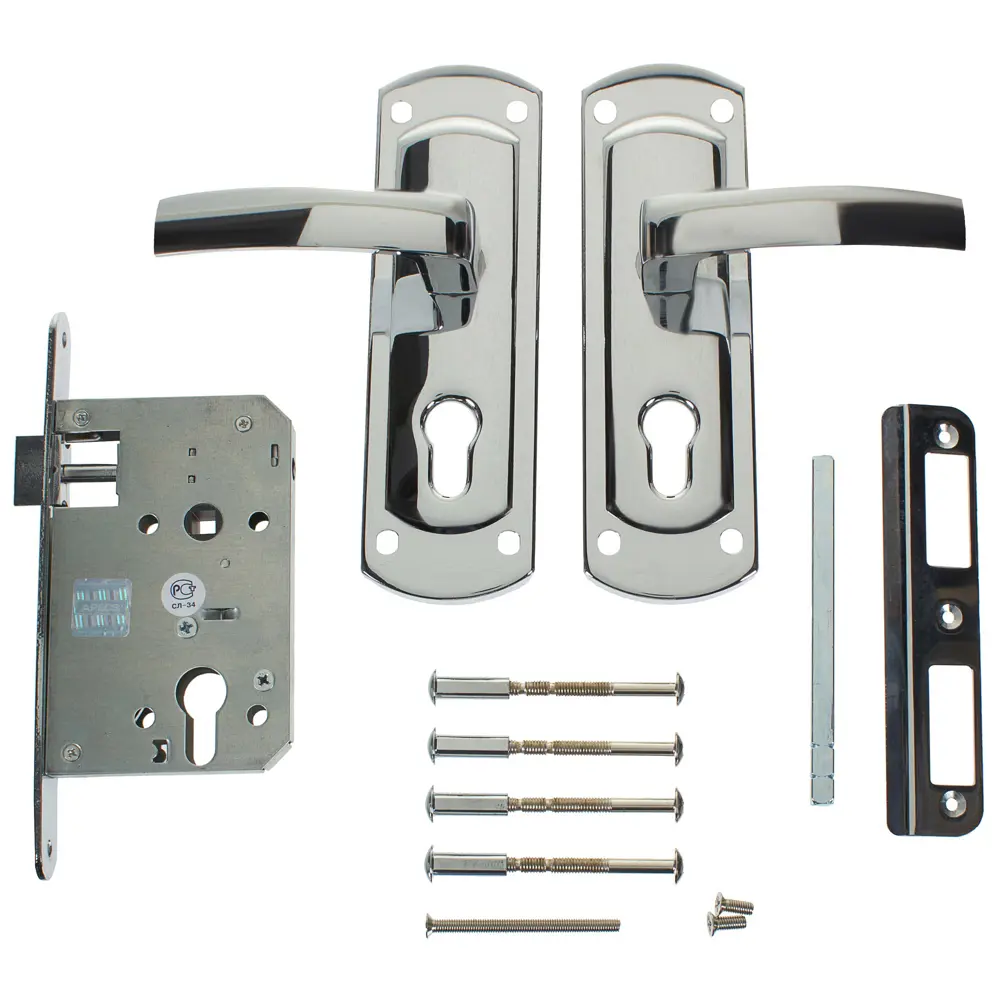 Замок врезной Apecs 1425, с ручками, с ответной планкой, сталь, цвет хром STLM-2080373