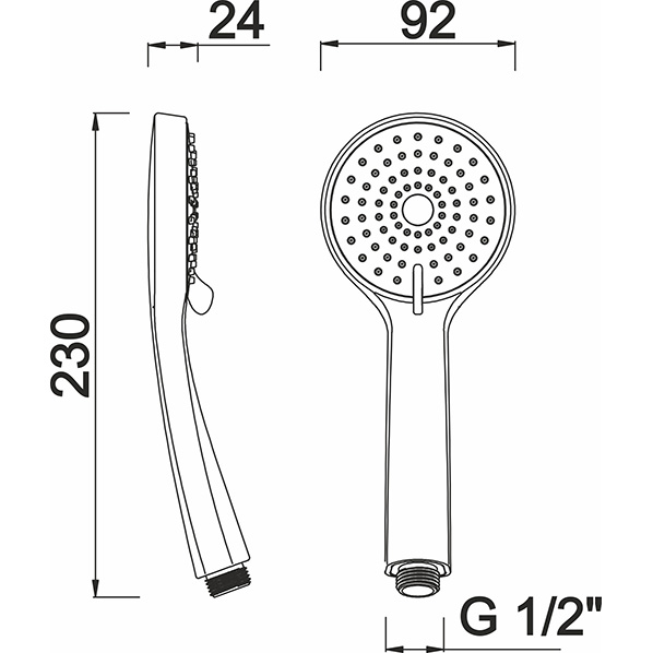AGD 20.1310 P  Лейка для душа прозрачные форсунки ARGO kran  - Вид №1