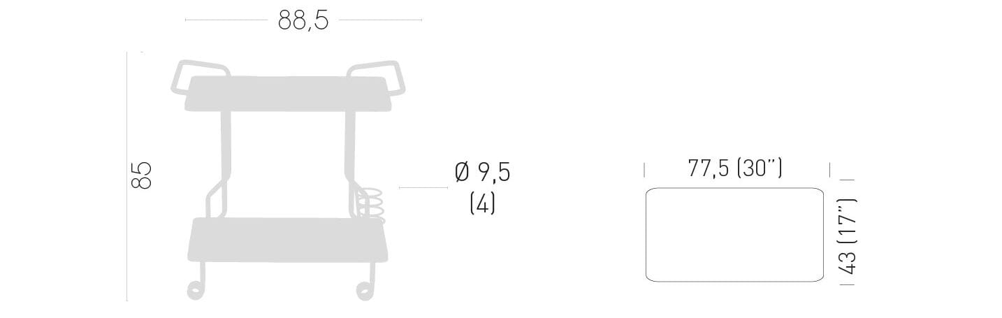 Металлическая тележка для еды GABER BRUT ARCH-00150463 - Вид №2
