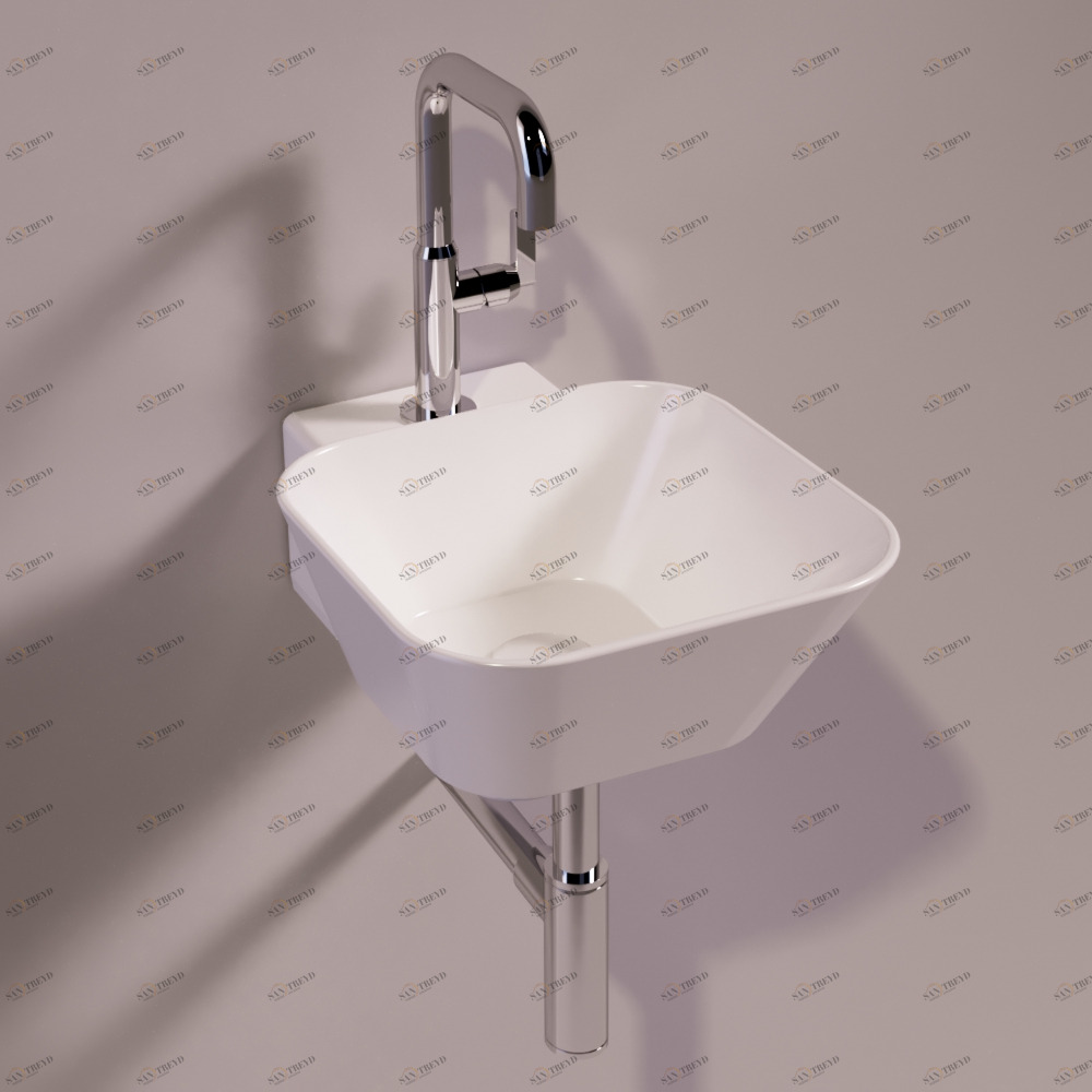 WA07BIANCO Подвесная раковина настенная квадратная Simas  белая 