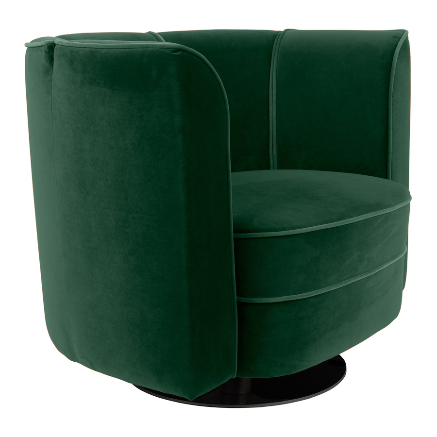 Кресло Flower зеленое крутящееся на одной ножке Dutchbone 3100069 - Вид №3