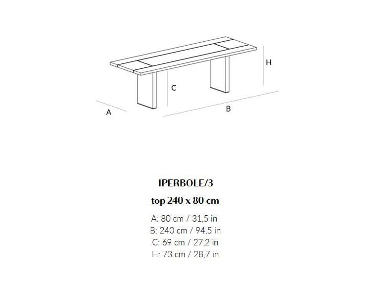 Прямоугольный обеденный стол из массива дерева Lando IPERBOLE ARCH-00150915 - Вид №4
