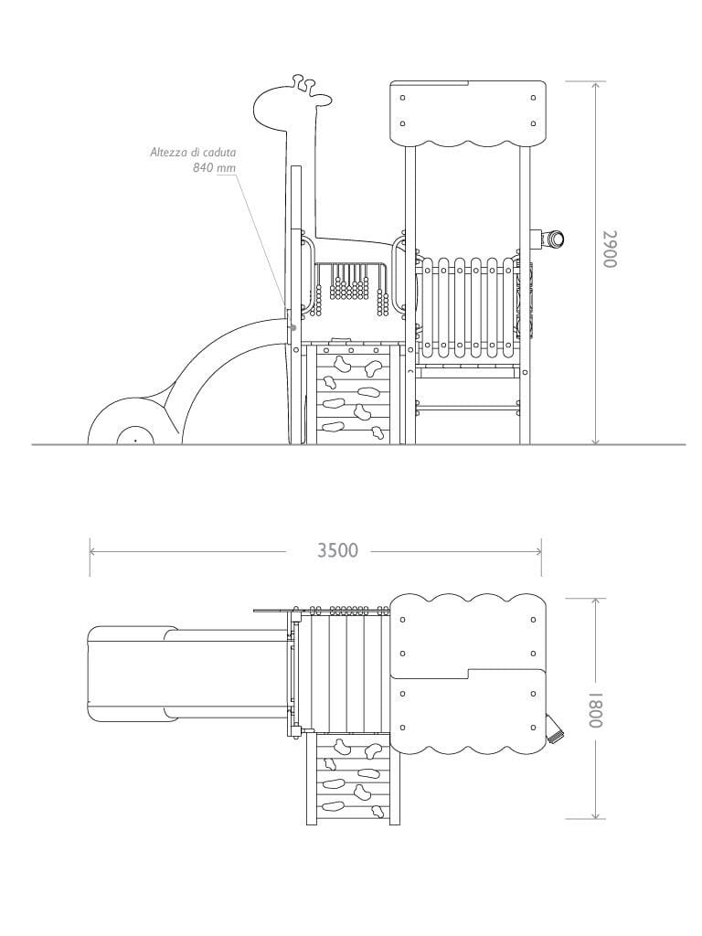 Рециркулированная пластиковая игровая структура EUROCOMITALIA COMBI GIRAFFE ARCH-00117483 - Вид №2