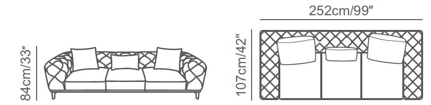 3-местный кожаный капитонный диван CAMPO DE' FIORI эпоха ARCH-00049650 - Вид №7