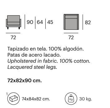 Тканевое кресло с подлокотниками Pilma Gracia ARCH-00112485 - Вид №2