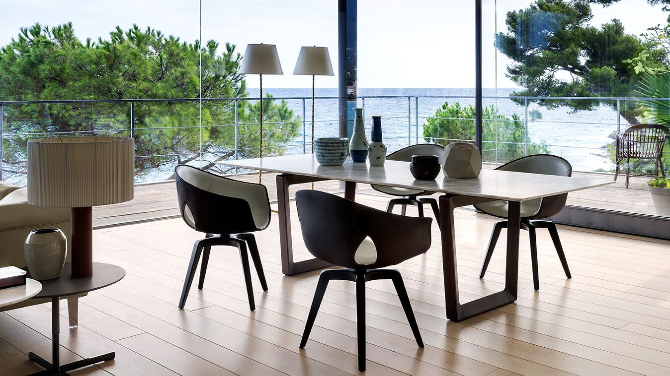 Кожаный поворотный стул с подлокотниками Poltrona Frau офис-офисные кресла ARCH-00130096 - Вид №8