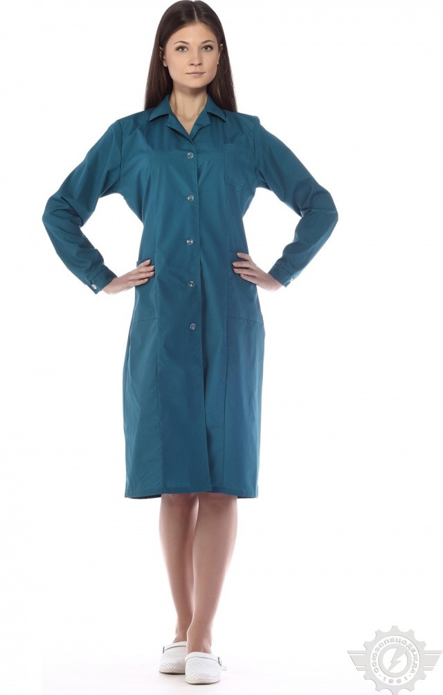 63261 Халат "Золушка" бирюза  Одежда для обслуживающего персонала  размер 48/158-164 Спецодежда  - Вид №11