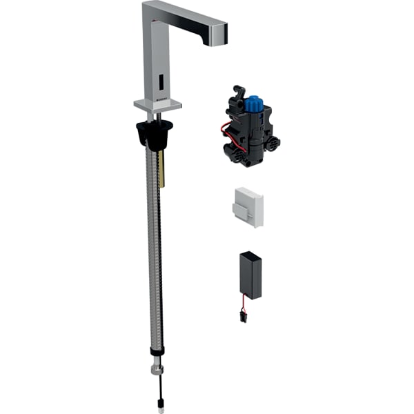 116.198.21.1 Смеситель для раковины Geberit Brenta, вертикальный монтаж, питание от батарей, с функциональным блоком для скрытого монтажа Geberit 