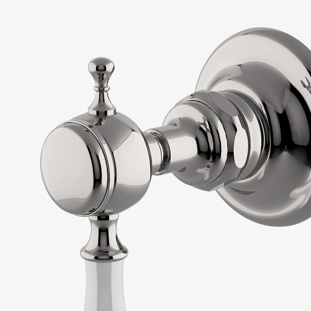 JUVC51 Облицовка регулирующего клапана Julia с белой фарфоровой ручкой Waterworks - Вид №1