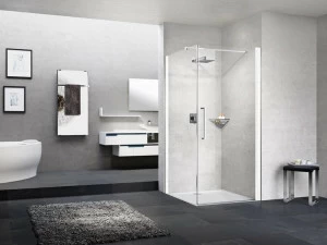 NOVELLINI Угловая душевая кабина с распашной дверцей и неподвижным бортиком Young